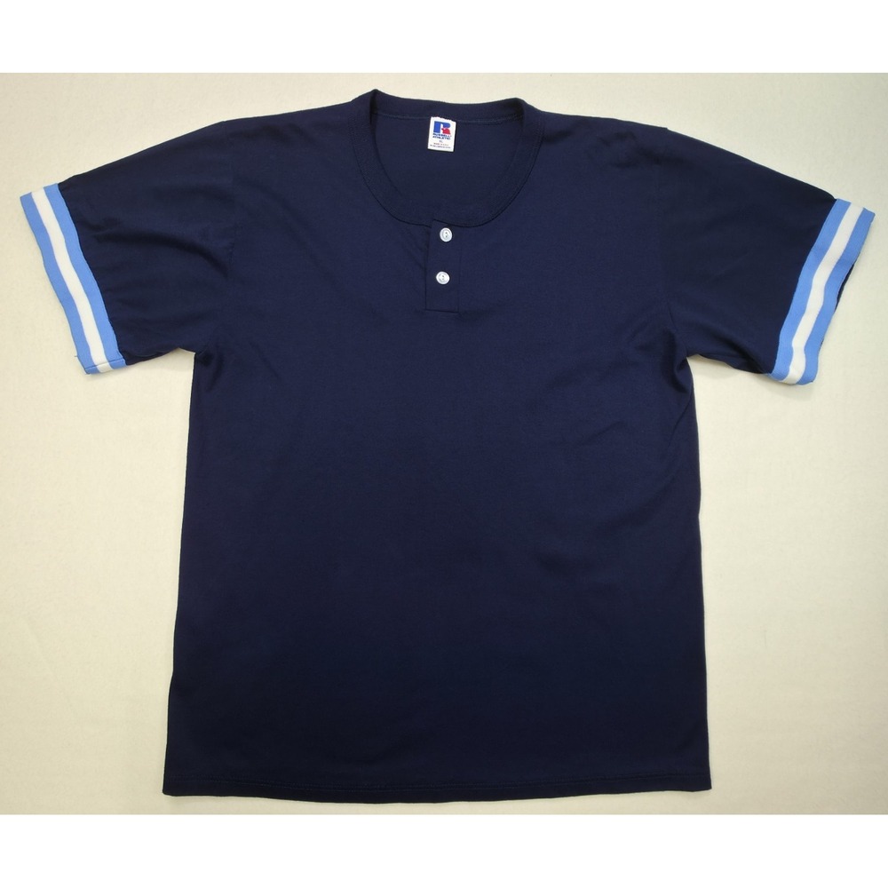 Vintage Russell Shirt Adult XL Ringer‎ Henley Jersey Tshirt USA Made Limited Use